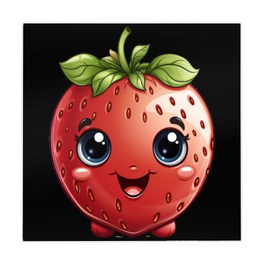 A cute kawaii style strawberry with a smiling face Mahjong Mats