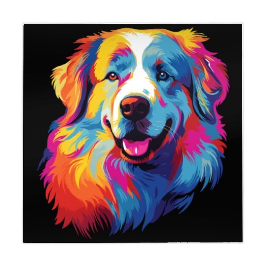 Watercolor Colorful Great Pyrenees Mahjong Mats
