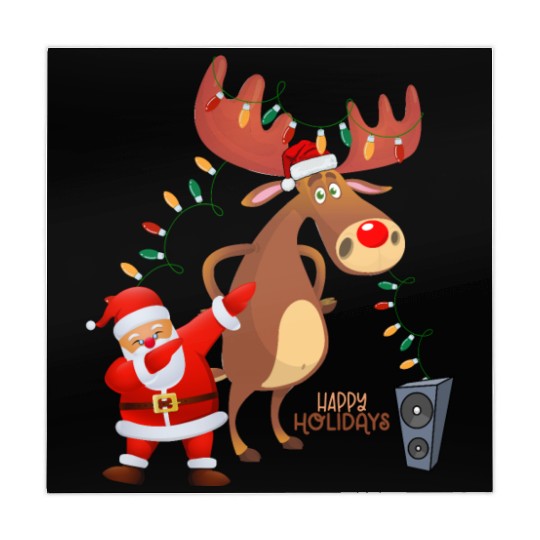 Christmas Lights Dabbing Santa Dancing Rudolph Mahjong Mats