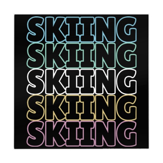 Colourful skiing design, ski lover gift Mahjong Mats