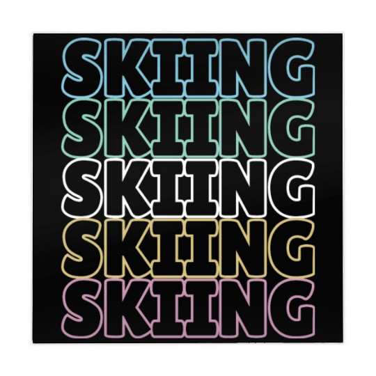 Colourful skiing design, ski lover gift Mahjong Mats