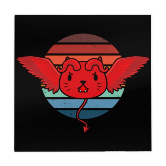 Cute Devil Cat Retro Mahjong Mats