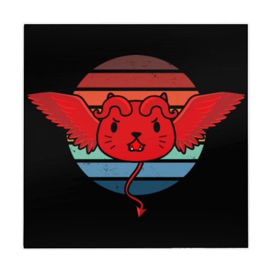 Cute Devil Cat Retro Mahjong Mats