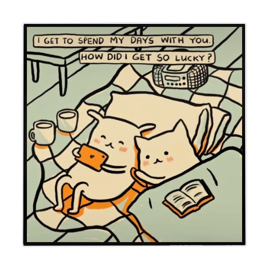 Lucky Cat Couple Lover Funny Kitty Motivation Love Mahjong Mats