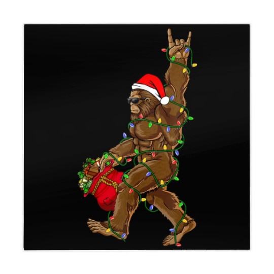 Funny bigfoot Christmas tree Mahjong Mats