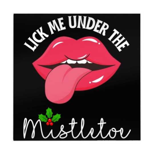 Lick me under the mistletoe ugly Christmas sweater Mahjong Mats