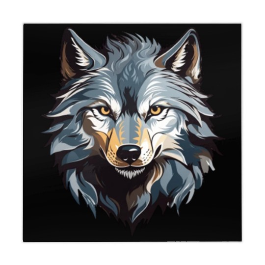 Majestic Wolf Face Illustration Mahjong Mats
