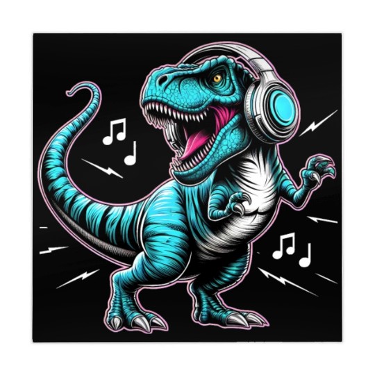 Dancing Tyrannosaurus Rex with Headphone Mahjong Mats