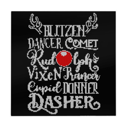 Santa's Reindeer Rudolph List Vintage Christmas Me Mahjong Mats