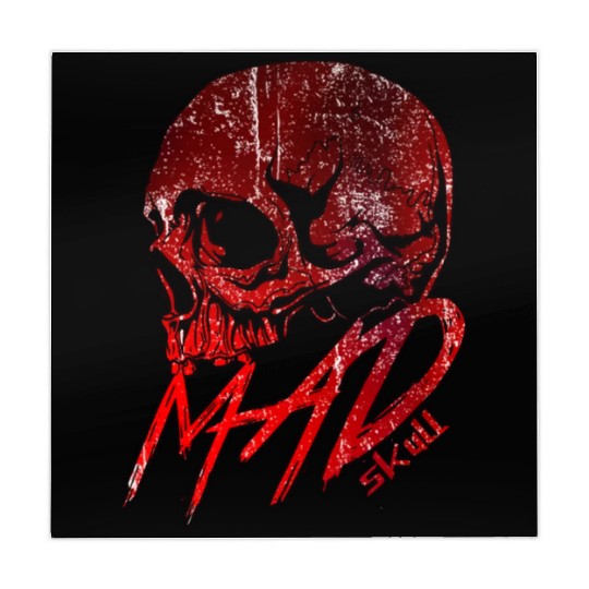 Red Skull with Lightning Graffiti Mahjong Mats