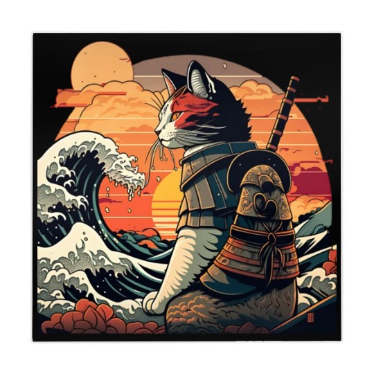 Samurai Cat vs The Great Wave Mahjong Mats
