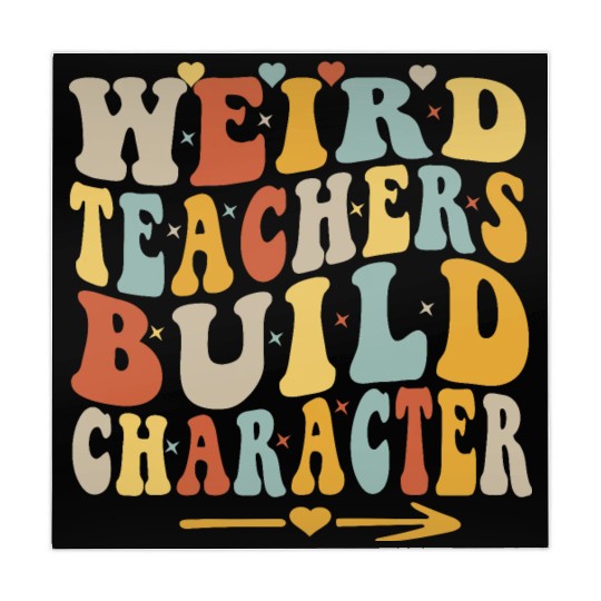 Weird Teachers Build Character Retro Funny Groovy Mahjong Mats