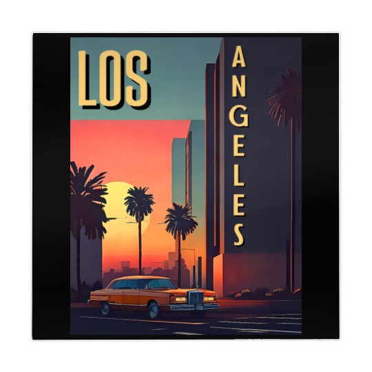 Vintage car in Hollywood Los Angeles Mahjong Mats