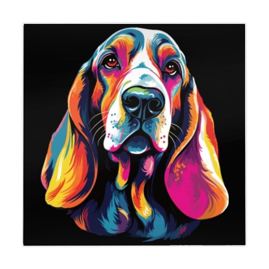 Watercolor Colorful Basset Hound Mahjong Mats