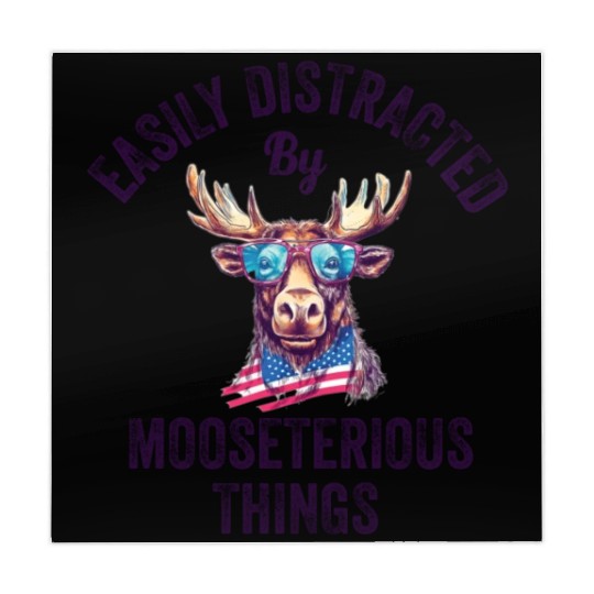Easily Distracted Funny Elk Moose Mahjong Mats