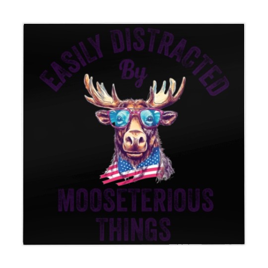 Easily Distracted Funny Elk Moose Mahjong Mats
