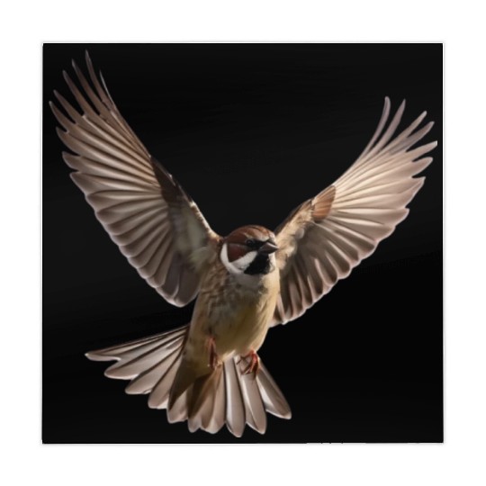 A close-up photo of a cute sparrow bird. Mahjong Mats