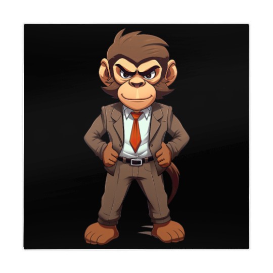 cartoon anime monkey wearing suit Mahjong Mats