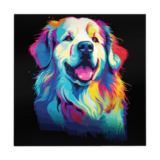 Watercolor Colorful Great Pyrenees Mahjong Mats