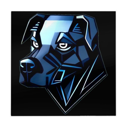 Dog Doberman Pinscher - Blue Polygons Mahjong Mats
