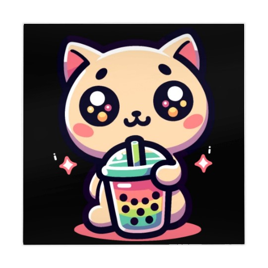 Cat Bubble Tea Boba Kawaii Mahjong Mats