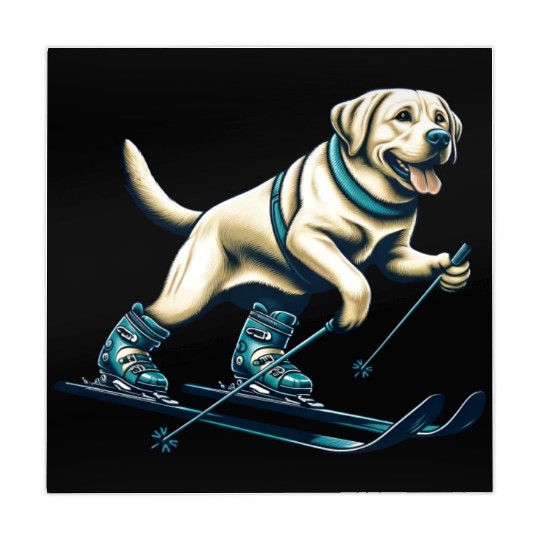 Dog Labrador Retriever Skiing Skier Ski Vacation Mahjong Mats