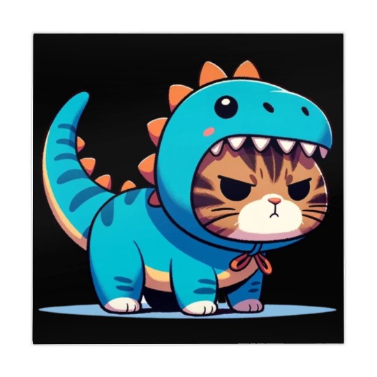 Grumpy Cat in Velociraptor Costume Mahjong Mats