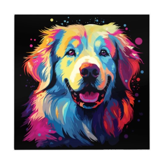 Watercolor Colorful Great Pyrenees Mahjong Mats