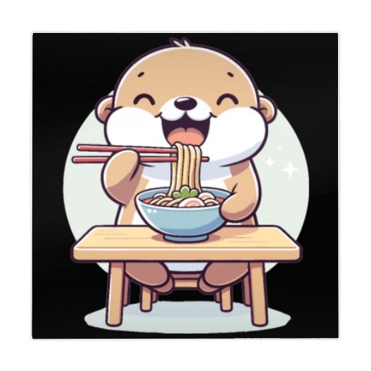Sweet Otter Eats Ramen Noodles Otters Ramen Mahjong Mats