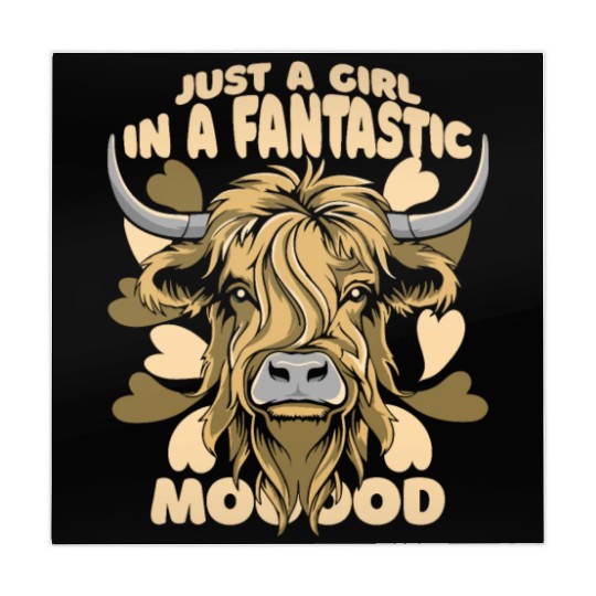A Girl In A Fantastic Mood Highland Cow Highland Mahjong Mats