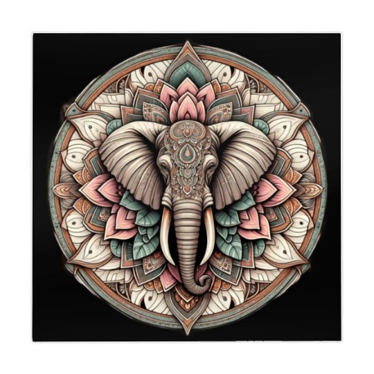 Eternal Serenity Majestic Elephant Mandala Mahjong Mats