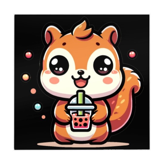 Kawaii Squirrel Bubble Tea Cute Animal Squirrel Mahjong Mats
