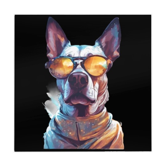 Cool Dog in Sunglasses Mahjong Mats, Hipster Dog Mahjong Mats, F