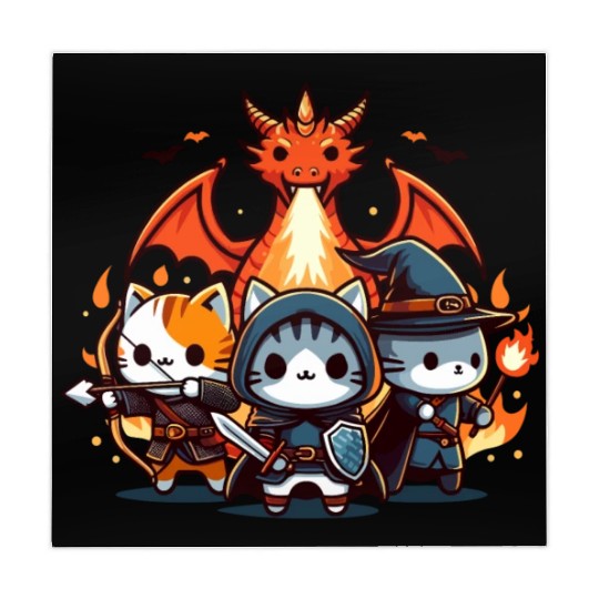 Cute Kawaii Cat RPG Fantasy Board Game Dragon Mahjong Mats