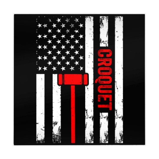 Croquet US Flag Croquet Player Mahjong Mats