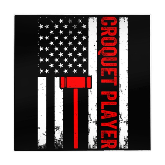 Croquet Player US Flag Croquet Player Mahjong Mats