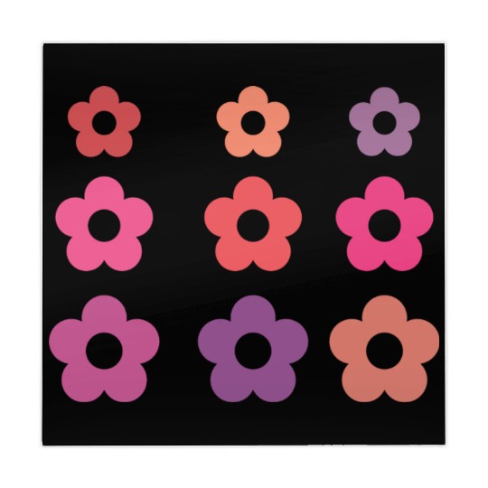 Large and small pink multi-colored flowers Mahjong Mats
