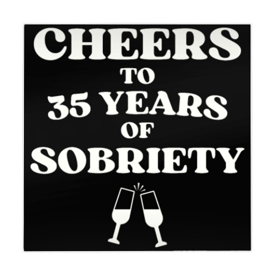 Cheers to 35 YEARS of Sobriety Sober Humor Fun Cel Mahjong Mats