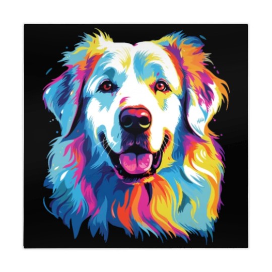 Watercolor Colorful Great Pyrenees Mahjong Mats