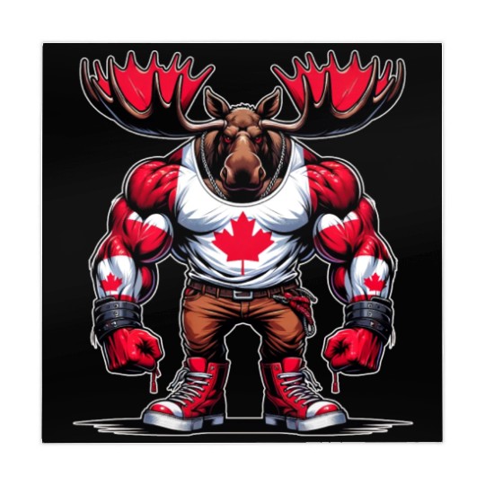Canada elk with national flag Mahjong Mats