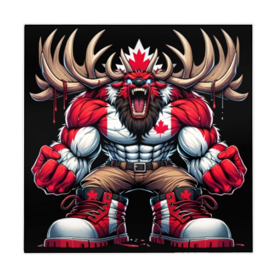 Canada elk with national flag Mahjong Mats