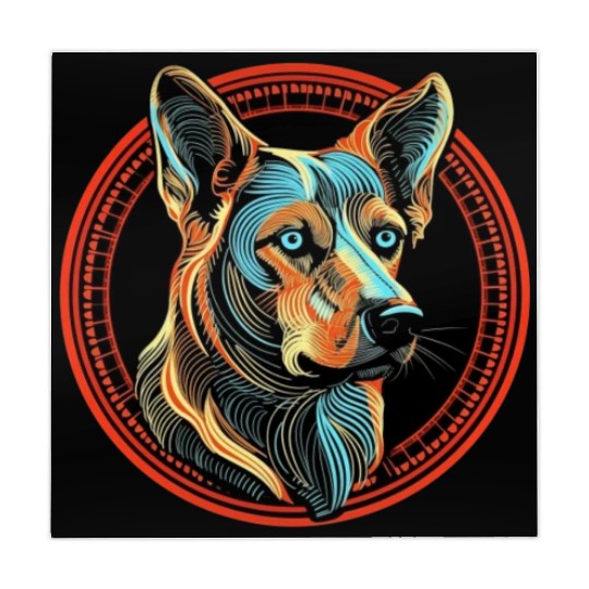 German Shepherd Funny Dog Street Art Comic Pet Mahjong Mats