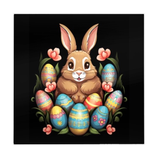 Easter Bunny Rabbit Colorful Eggs Easter Egg Hunt Mahjong Mats