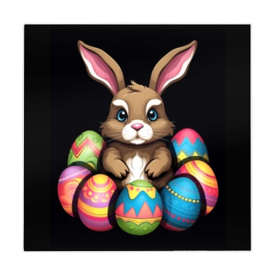 Easter Bunny Rabbit Colorful Eggs Easter Egg Hunt Mahjong Mats