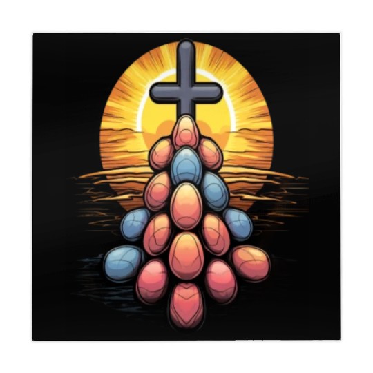 Christian Easter Day Cross Easter Egg Hunt Mahjong Mats