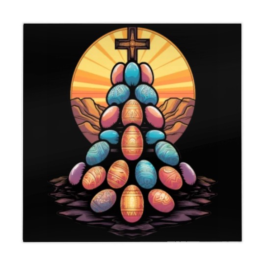 Christian Easter Day Cross Easter Egg Hunt Mahjong Mats