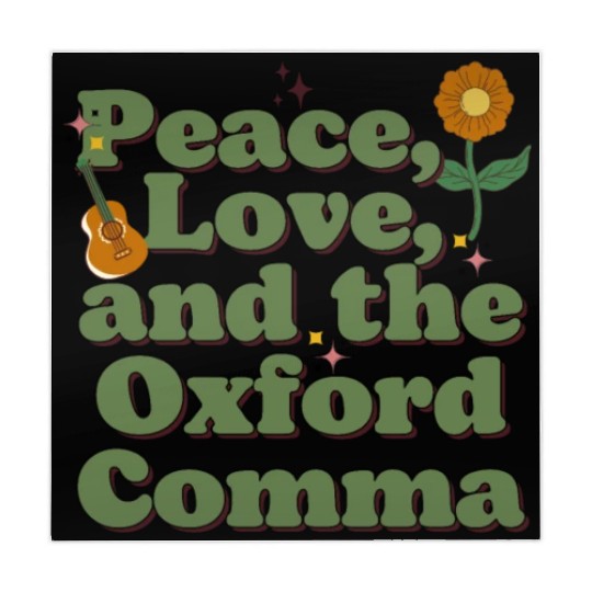 Funny Oxford Comma Peace Love and the Oxford Comma Mahjong Mats
