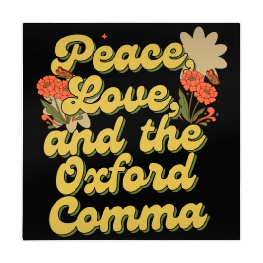 Funny Oxford Comma Peace Love and the Oxford Comma Mahjong Mats