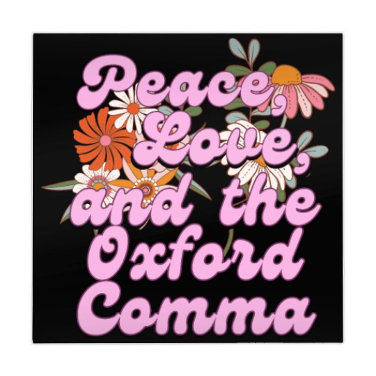 Funny Oxford Comma Peace Love and the Oxford Comma Mahjong Mats