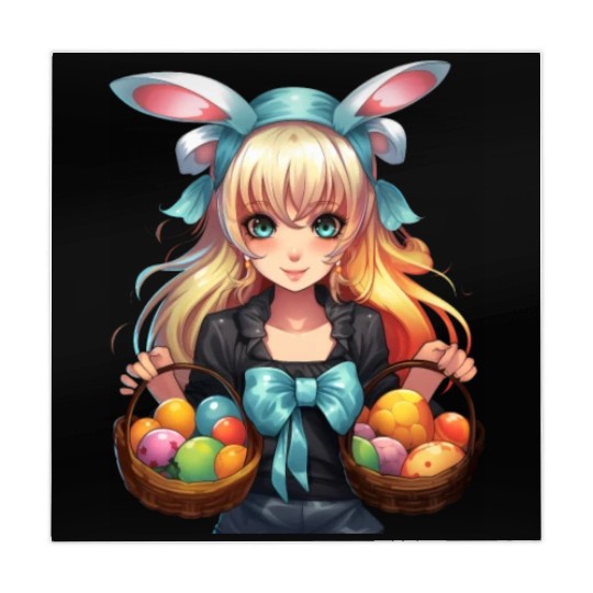 Easter Day Anime Girl Bunny Ear Easter Egg Hunt Mahjong Mats